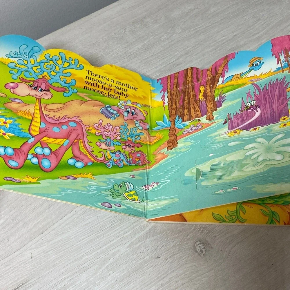 Guy Gilchrist Tiny Dinos Silly Safari Peek A Boo Board Book 1988 Vintage 80s